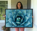 Large Agave Succulent Canvas Wall Art | Botanical Close-Up
