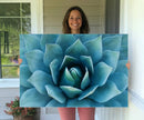 Large Agave Succulent Canvas Wall Art | Botanical Close-Up