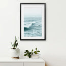 Large Blue Sea Waves. Surfing Themed Print by Wall Art Set