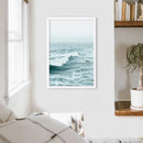 Large Blue Sea Waves. Surfing Themed Print by Wall Art Set