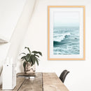 Large Blue Sea Waves. Surfing Themed Print by Wall Art Set