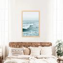 Large Blue Sea Waves. Surfing Themed Print by Wall Art Set