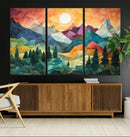 Colorful Abstract Mountain Wall Art Canvas Print – Geometric