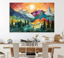 Colorful Abstract Mountain Wall Art Canvas Print – Geometric