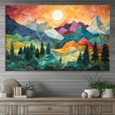 Colorful Abstract Mountain Wall Art Canvas Print – Geometric
