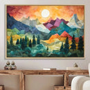 Colorful Abstract Mountain Wall Art Canvas Print – Geometric