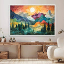 Colorful Abstract Mountain Wall Art Canvas Print – Geometric