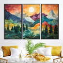 Colorful Abstract Mountain Wall Art Canvas Print – Geometric