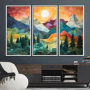 Colorful Abstract Mountain Wall Art Canvas Print – Geometric