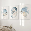 Modern Watercolor Coastal Prints. Fish Wall Art Posters by Wall Art Set