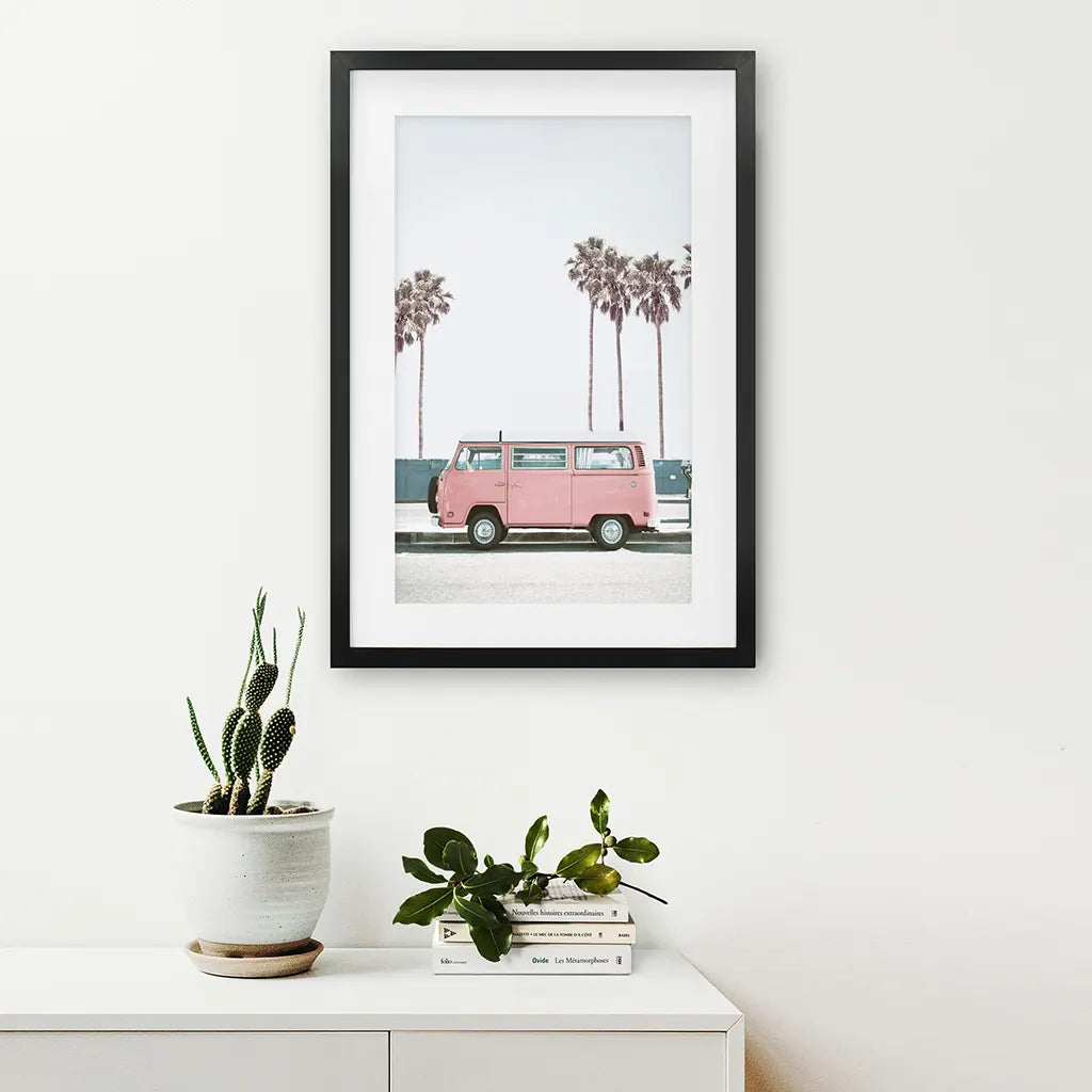 Travel Pink Van Wall Decor. California Summer Theme, photo 5 of 10