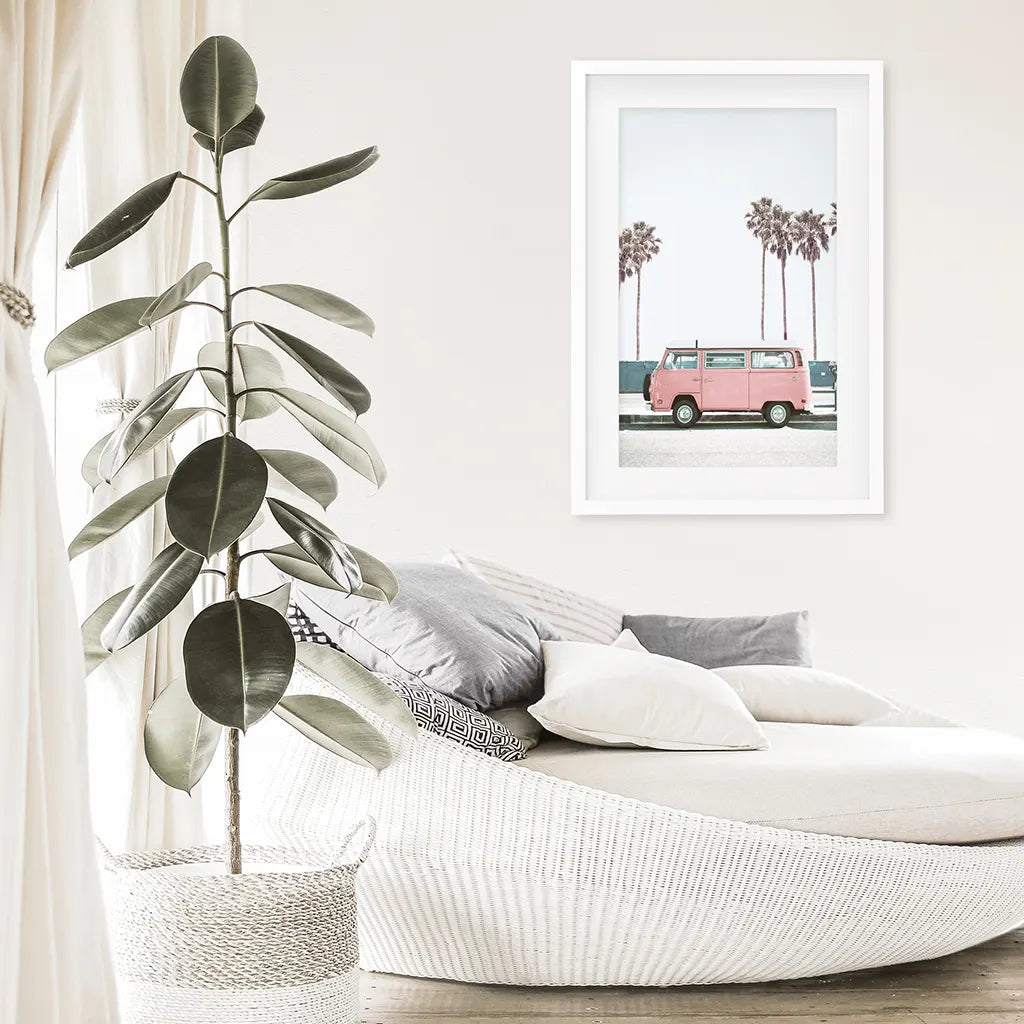 Travel Pink Van Wall Decor. California Summer Theme, photo 7 of 10