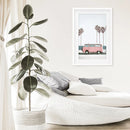 Travel Pink Van Wall Decor. California Summer Theme by Wall Art Set
