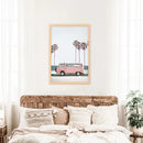 Travel Pink Van Wall Decor. California Summer Theme by Wall Art Set