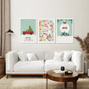 Holiday Nursery Christmas Set of 3 Wall Prints by Wall Art Set