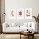 3 Piece Wall Art Christmas Tree Snowflake Poster
