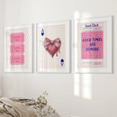 Preppy Pink Girly Poster Set of 3 Wall Art Decor by Wall Art Set