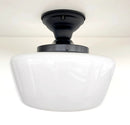 Large Milk Glass Schoolhouse Ceiling Light | 12" by The Lamp Goods