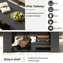 Large 36/41 Inch 2-tier Wooden Modern Coffee Table with Storage Shelf-Black by LJGDeals