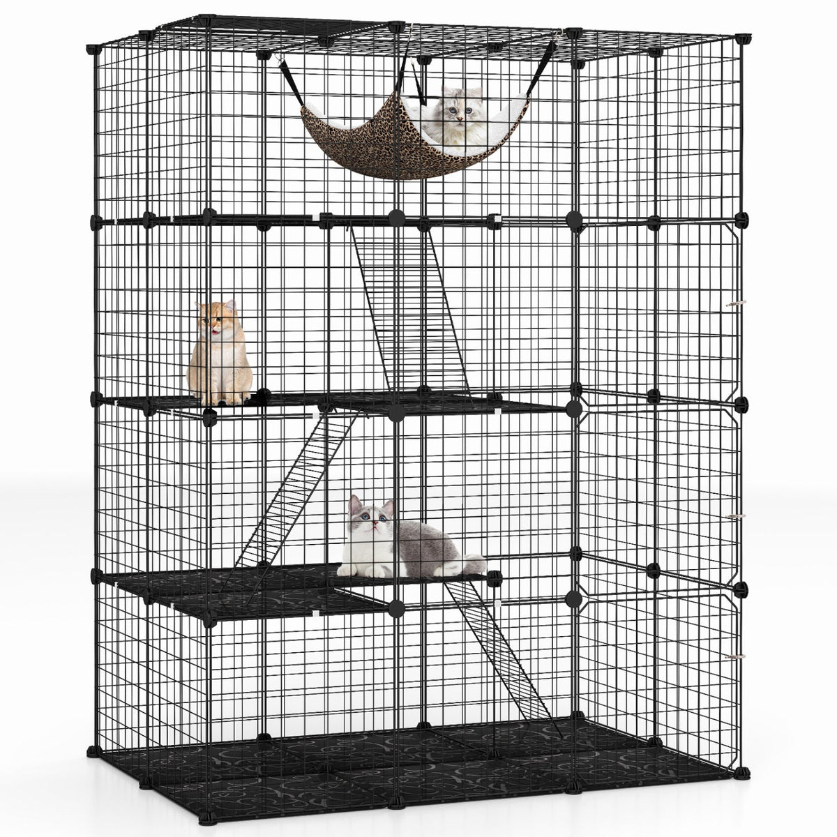 4-Tier Cat Cage with Skylight and Hammock for 1-4 Cats, photo 3 of 8