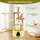 Large Avocado Cat Tree Multi-level Cat Tower with Private Condo-Green by LJGDeals