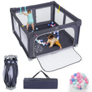 Large Baby Playpen BPA-Free Foldable Toddlers Safety Fence Play Yard-Dark Grey by LJGDeals