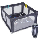Large Baby Playpen BPA-Free Foldable Toddlers Safety Fence Play Yard-Dark Grey by LJGDeals