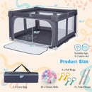 Large Baby Playpen BPA-Free Foldable Toddlers Safety Fence Play Yard-Dark Grey by LJGDeals