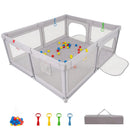 Large Baby Playpen with Pull Rings and Ocean Balls-Gray by LJGDeals