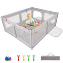 Large Baby Playpen with Pull Rings and Ocean Balls-Gray by LJGDeals