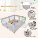 Large Baby Playpen with Pull Rings and Ocean Balls-Gray by LJGDeals