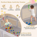 Large Baby Playpen with Pull Rings and Ocean Balls-Gray by LJGDeals