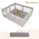 Large Baby Playpen with Pull Rings and Ocean Balls-Gray by LJGDeals