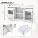 Large Buffet Cabinet Hidden Tilt Out Trash Can Cabinet with 2 Glass Doors by LJGDeals