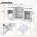 Large Buffet Cabinet Hidden Tilt Out Trash Can Cabinet with 2 Glass Doors by DirectDeals