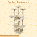 Large Cat Tree for Indoor Cats 63" Tall Cat Tower
