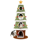 Large Christmas Cat Tree for Indoor Cats 61 Inch Cute Cat Tower with 4 Condos-Green by LJGDeals