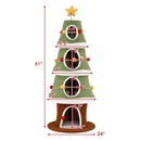 Large Christmas Cat Tree for Indoor Cats 61 Inch Cute Cat Tower with 4 Condos-Green