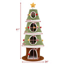 Large Christmas Cat Tree for Indoor Cats 61 Inch Cute Cat Tower with 4 Condos-Green by LJGDeals
