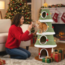Large Christmas Cat Tree for Indoor Cats 61 Inch Cute Cat Tower with 4 Condos-Green by LJGDeals