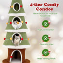 Large Christmas Cat Tree for Indoor Cats 61 Inch Cute Cat Tower with 4 Condos-Green by LJGDeals
