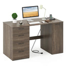 53 Inches Computer Desk with Power Outlets and 4 Storage Drawers by LJGDeals