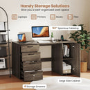 53 Inches Computer Desk with Power Outlets and 4 Storage Drawers by LJGDeals