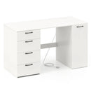 53 Inches Computer Desk with Power Outlets and 4 Storage Drawers by LJGDeals