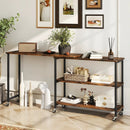 Patented Large 360-Degree Free Rotating Sofa Side Table with Wheels and Storage Shelf by LJGDeals