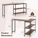Patented Large 360-Degree Free Rotating Sofa Side Table with Wheels and Storage Shelf by LJGDeals