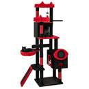 Large Gothic Cat Tree with Cat Condos and Plush Perches-Black & Red by LJGDeals