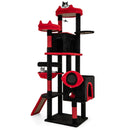 Large Gothic Cat Tree with Cat Condos and Plush Perches-Black & Red by LJGDeals