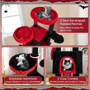 Large Gothic Cat Tree with Cat Condos and Plush Perches-Black & Red by LJGDeals