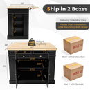 Kitchen Island with Storage and 3-Level Adjustable Shelves